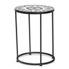 Baxton Studio Kaden Modern & Contemporary Multi-Colored Glass and Black Metal Outdoor Side Table 206-12125